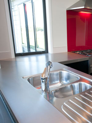 Stainless steel benchtops